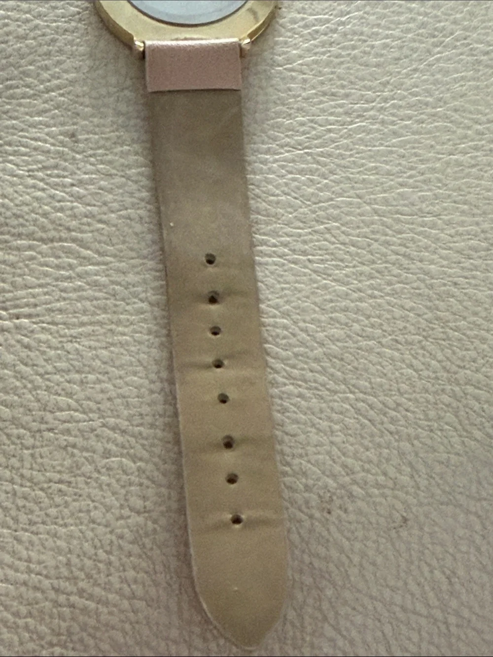 Tahari Blush Leather Strap Watch with Rose Gold Accents needs battery